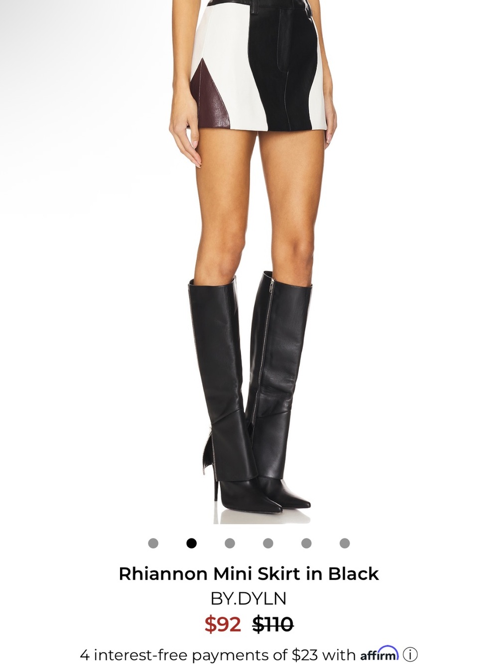 BY.DYLN Rhiannon Mini Skirt in Black and White